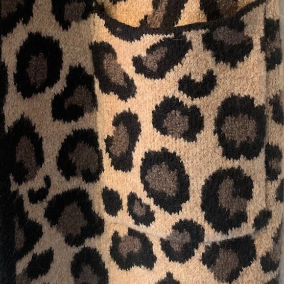 Christian Siriano New York Leopard Print Open Front Hooded Cardigan -  Size S - Picture 4 of 10